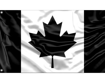 Black Canada Flag | Unique Design Print | High Quality Materials | Size - 3x5 Ft / 90x150 cm | Made in EU