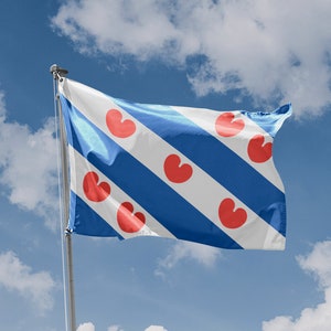 Netherlands Friesland Flag | Unique Design Print | High Quality Materials | 5 sizes | Made in EU