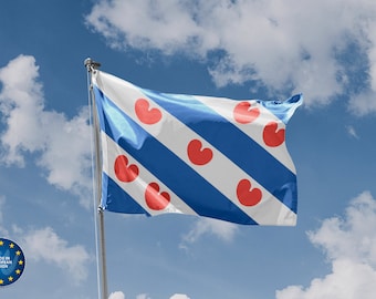 Netherlands Friesland Flag | Unique Design Print | High Quality Materials | 5 sizes | Made in EU