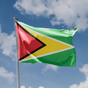 Guyana Flag | Unique Design Print | Hiqh Quality Materials | 5 Sizes | Made in EU