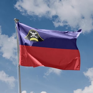 liechtensteinischen Piratenflagge | Das Piraten Projekt | Einzigartiges Design Druck | Hochwertige Materialien | 5 Größen | Hergestellt in der EU