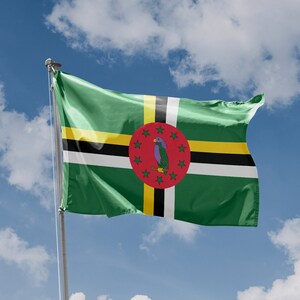 Flag of Dominica | Unique Design Print | High Quality Materials | Size - 3x5 Ft / 90x150 cm | Made in EU