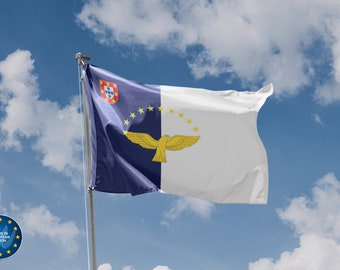 Bandera de las Azores / Diseño exclusivo / Materiales de alta calidad / 5 tamaños / Fabricado en la UE