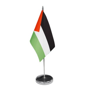 Palestine Table Flag with Stand | Unique Design Print | High Quality Materials | Size - 12 x 20 cm | Made in EU