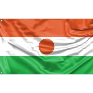 Republic of Niger Flag Unique Design Print High Quality Materials Size 3x5 Ft / 90x150 cm Made in EU image 1