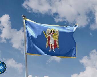 Kyiv City Flag | Unique Design Print | High Quality Materials | 5 Sizes | Made in EU