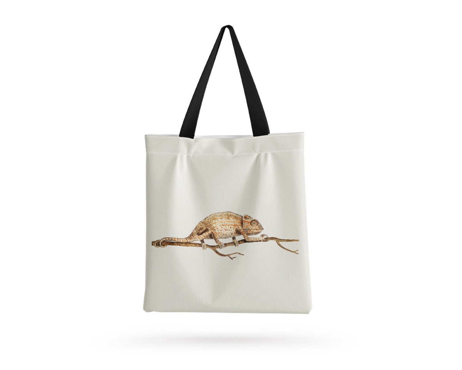 Iguana Design Tote Bag Handmade Shopping Bag With Print Etsy