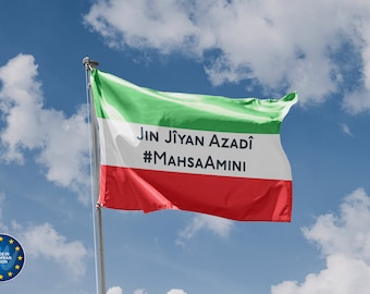 Mahsa Amini Protest II Flag | Unique Design Print | High Quality Materials | Size - 3x5 Ft / 90x150 cm | Made in EU