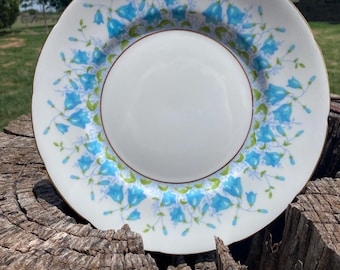 Harebell Turquoise by Coalport Dinnerware Made in England, Assorted Sizes, Turquoise Flowers, Green Leaves, Scalloped, Replacement