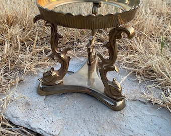 Vintage Brass Koi Fish Stand, 4 7/8" Tall, Brass Base with Three Koi Fish, Made in India, Décor,