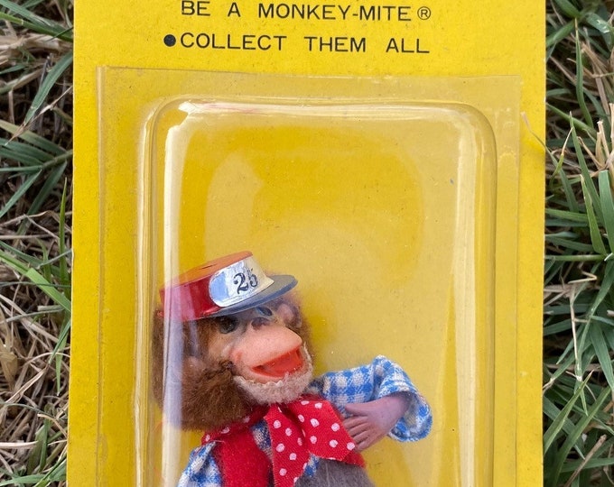 Its A Monkeymite Monkey With Suitcase, New in Box, Vintage Monkey Mite