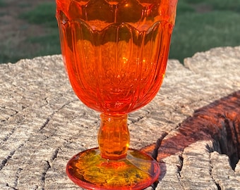 Set of 4 Vintage Noritake Provincial Orange Glasses, 4 5/8&quot; Tall, Small Orange Color Glasses, Kitchen, Dining, Decor, Replacement, Gift