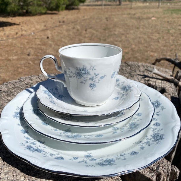 Blue Garland Bavaria by Johann Haviland, Bavaria Germany, Dinnerware Assorted Pieces, Small Blue Flowers, Platinum Trim, Dining, Replacement