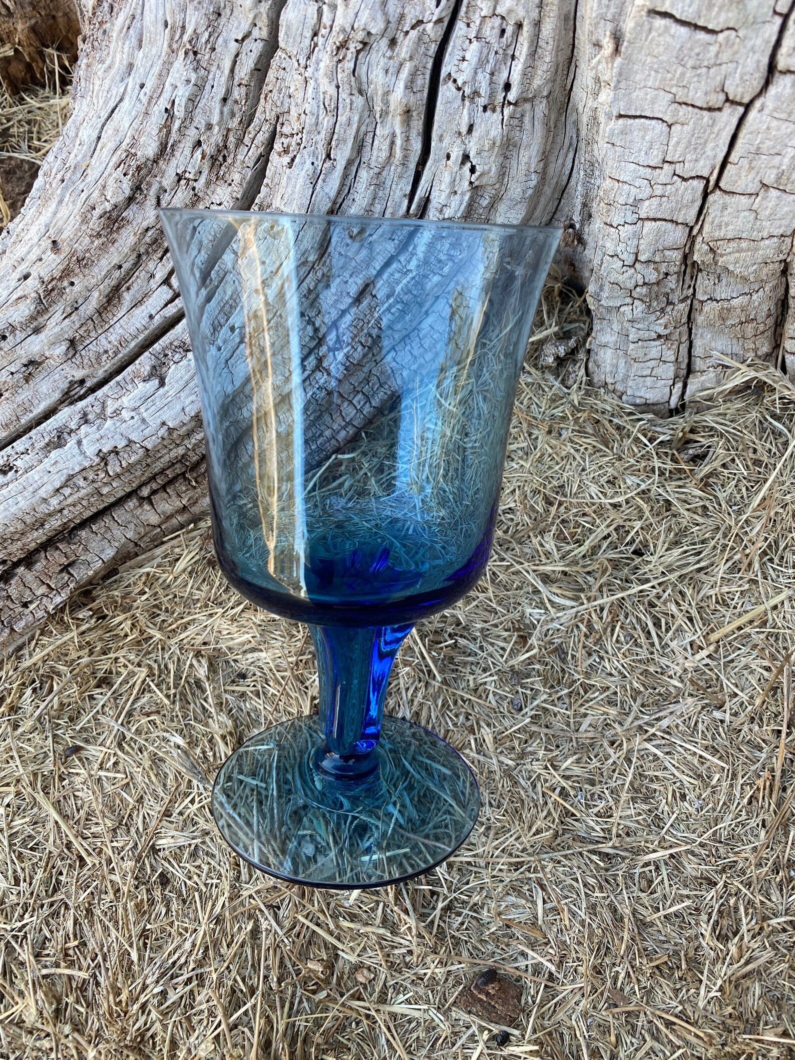 Set of Four Blue Glasses 6 Blue Glasses Tea Water Etsy