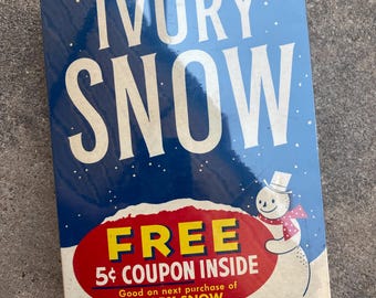 Vintage Ivory Snow Laundry Detergent Box, Never Opened, 12 3/4 Ounces, Vintage Advertising, Collectible Décor
