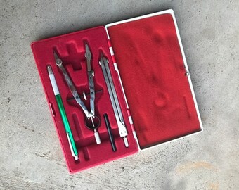 Vintage Gramercy Drafting Set, Kit, Drafting Tool Set, M01, Germany, Engineering Tool Set