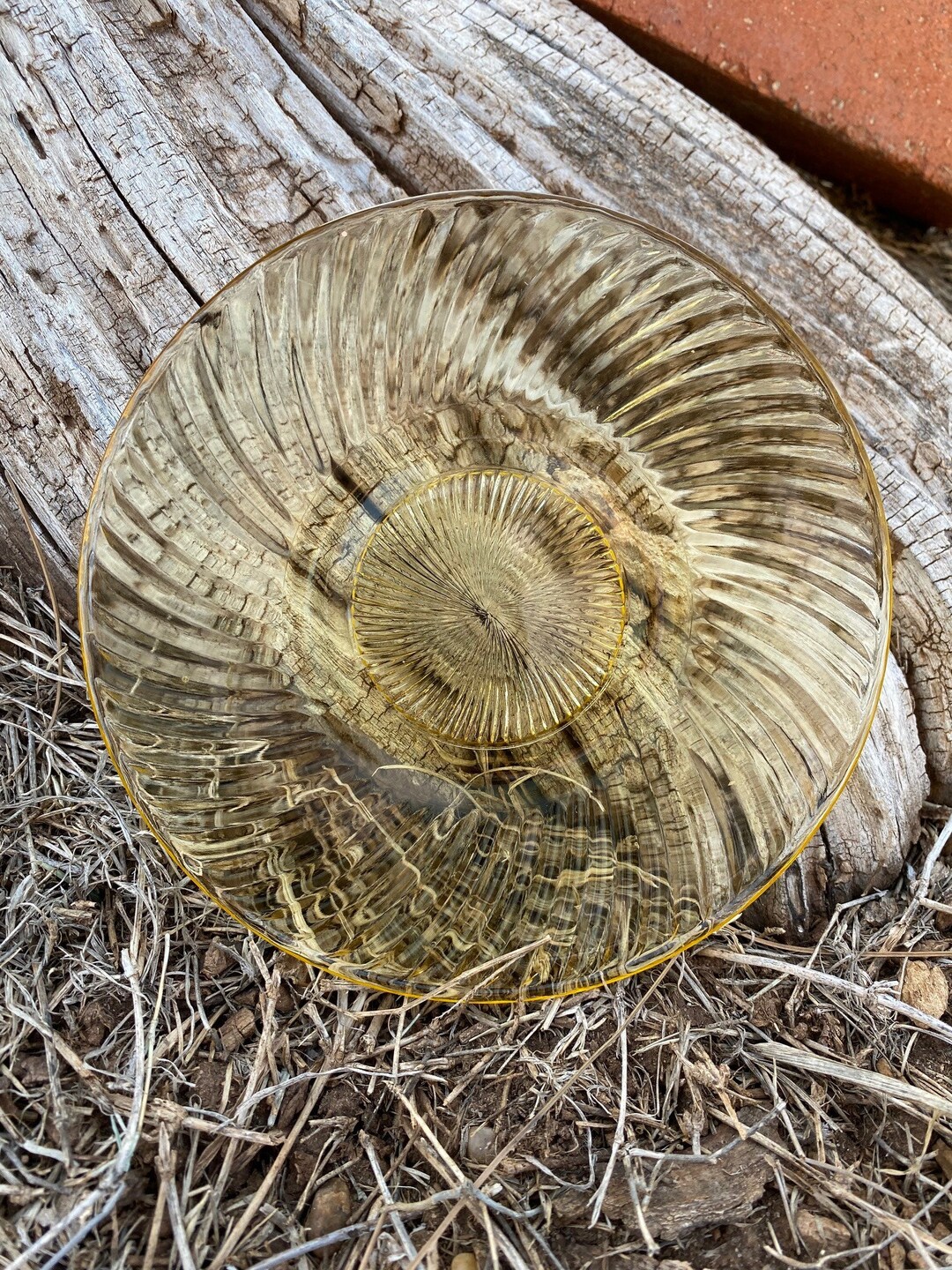 Amber Glass Saucer, 6, Diana Pattern, Vintage Federal Glass Company