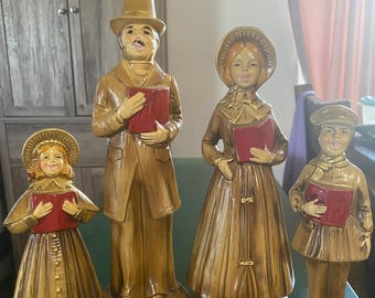 Vintage Christmas Carolers Set, RB Japan, Charles Dickens Christmas, Holiday Decor