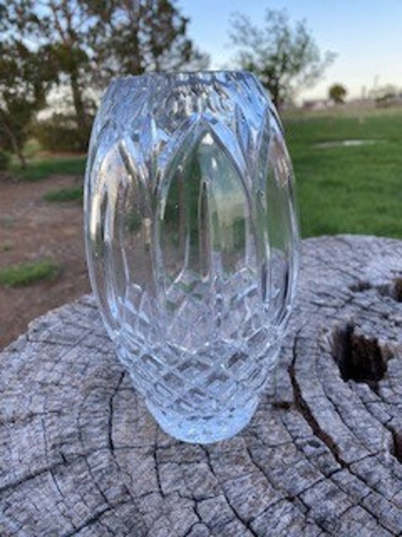 Crystal Clear Vase 24 Lead Crystal Made in Poland Vintage Etsy