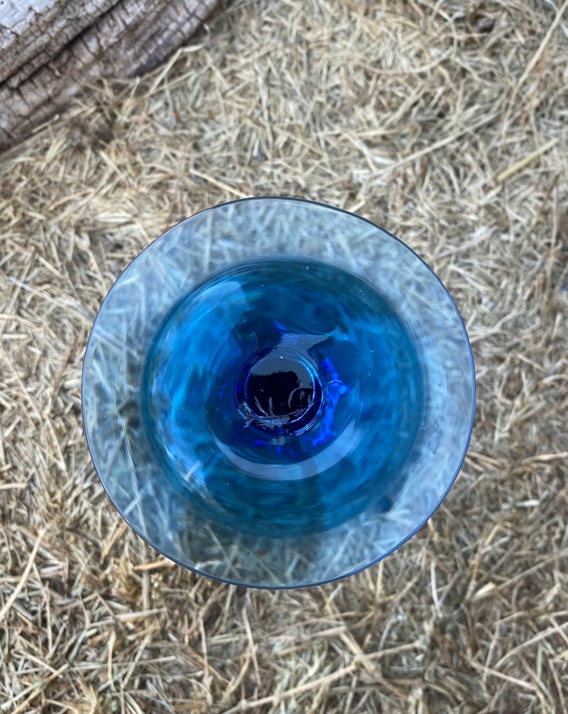 Set of Four Blue Glasses 6 Blue Glasses Tea Water Etsy