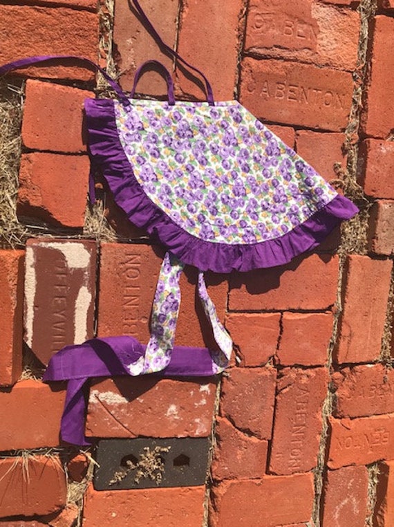 Vintage Sun Hat, Purple Fabric Sun Hat, Ladies Sun