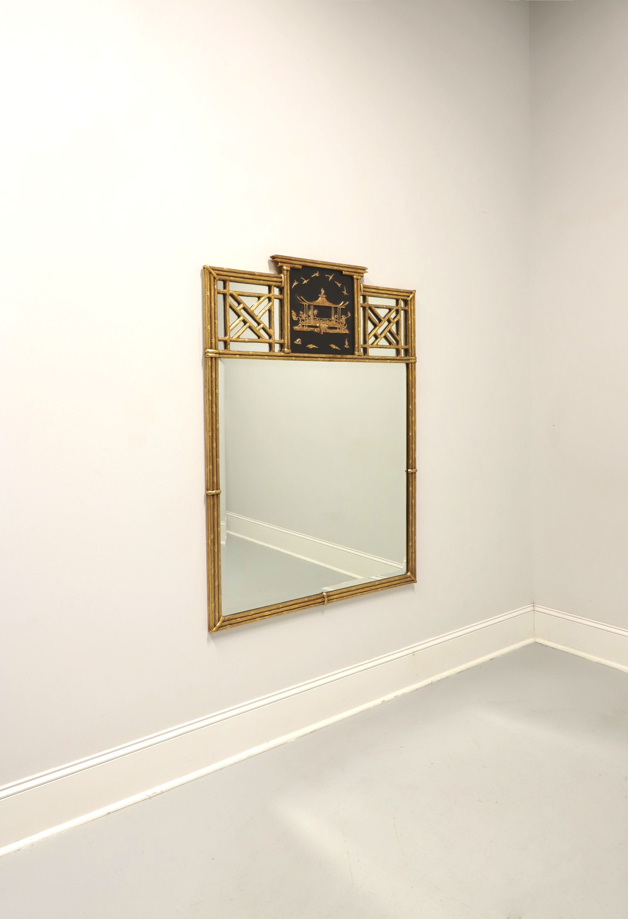 Vintage Henry Link Faux Bamboo Pagoda Mirror Available for