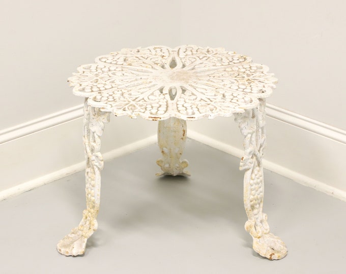 Antique Cast Iron Outdoor Table Grapevine White Iron Side Small Iron