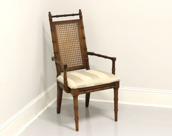 AMERICAN FURNITURE CO Mid 20th Century Faux Bamboo & Cane Armchair