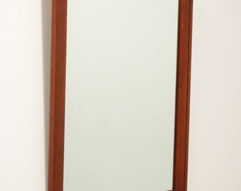WILLETT Mid Century Solid Cherry Rectangular Dresser / Wall Mirror