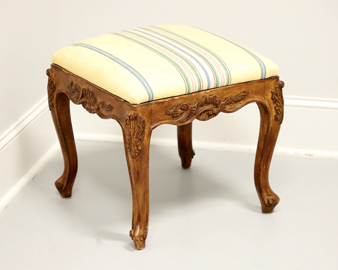 Mid 20th Century Walnut French Country Bench Footstool - A - Etsy