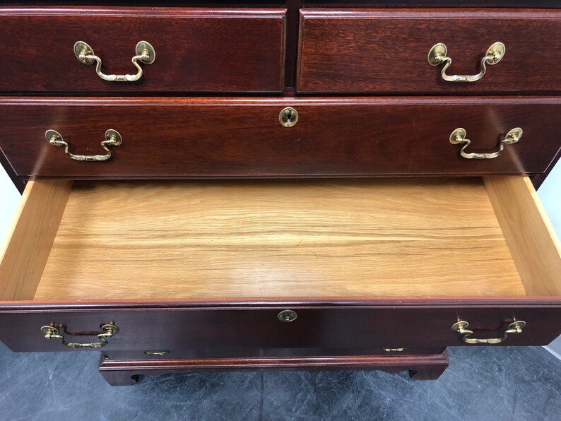 LINK TAYLOR Solid Heirloom Mahogany Chippendale Chest on Chest