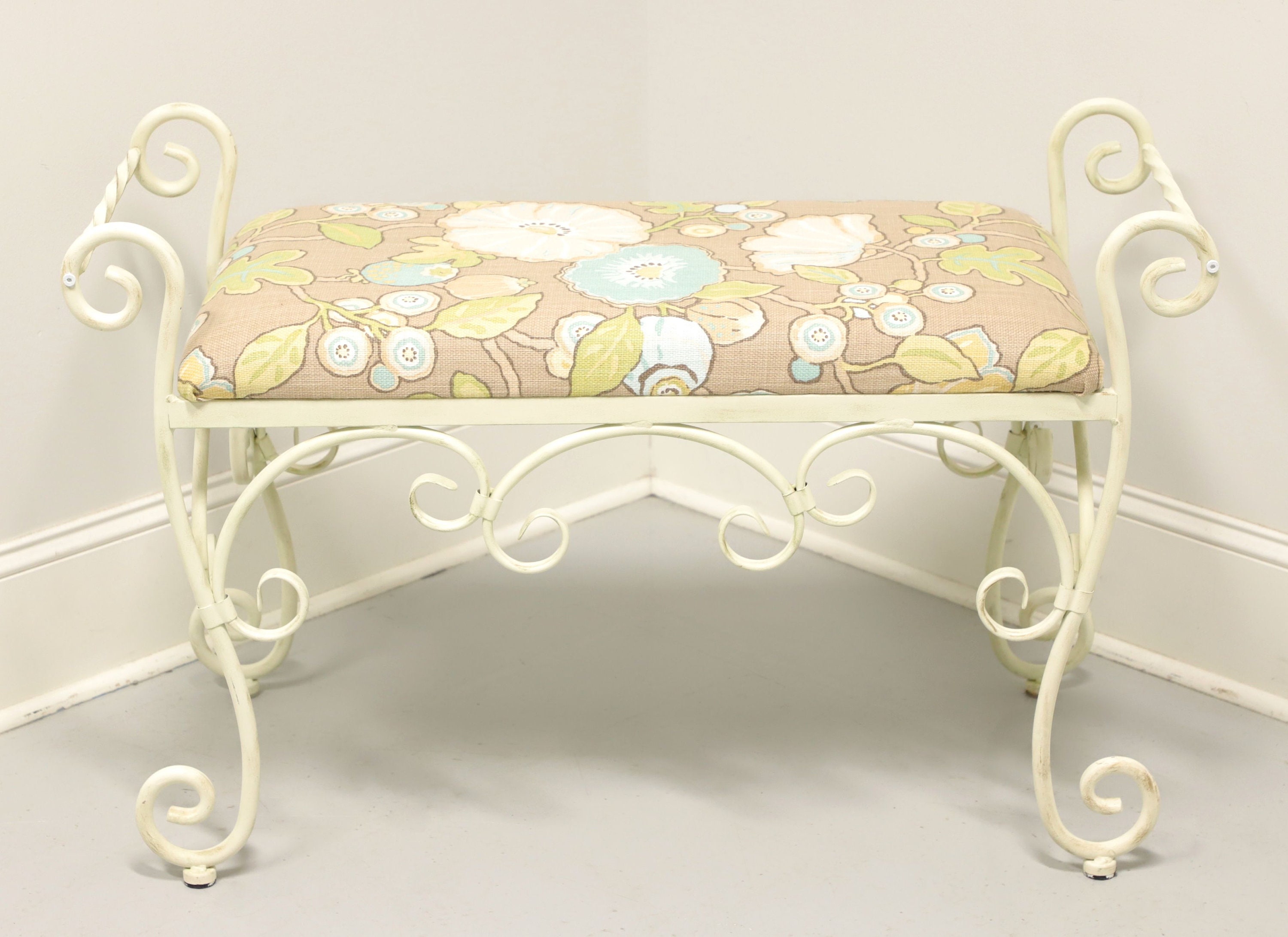 Wrought iron vanity bench deals