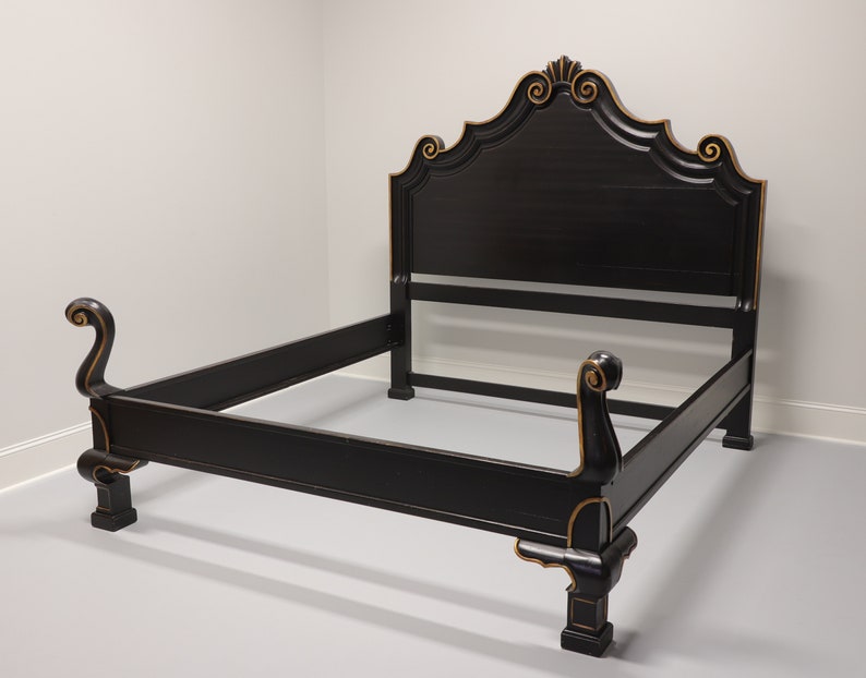 DREXEL HERITAGE French Country King Size Bed in Black & Gold Etsy