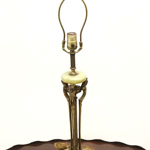 Antique 1920&#39;s Bronze & Marble Art Deco Table Lamp