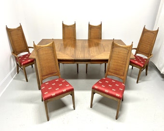 THOMASVILLE Pecan Mid 20th Century Modern MCM Dining Table Set with 6 Chairs