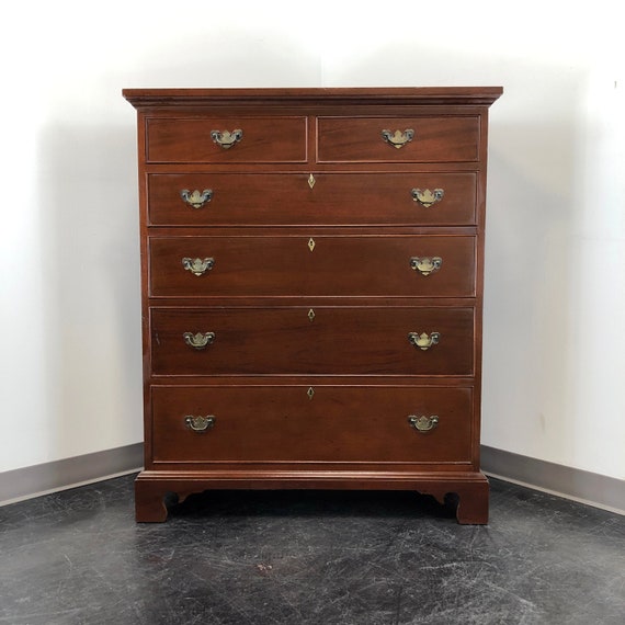 Vintage Craftique Solid Mahogany Chippendale Tall Chest Of Etsy