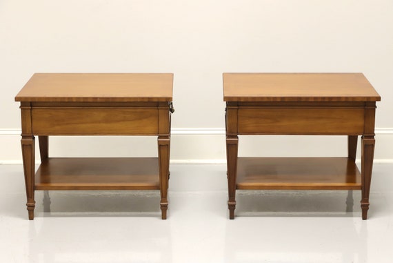 DREXEL HERITAGE repertoire Mid 20th Century End Side Tables Pair