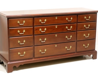 LINK-TAYLOR Heirloom Beaufort Solid Mahogany Chippendale Triple Dresser - A