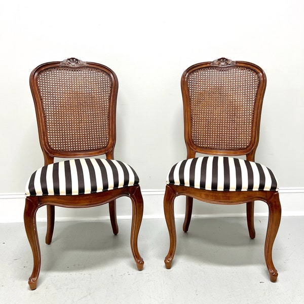 CENTURY Chardeau Collection Cherry Caned French Provincial Dining Side Chairs - Pair A