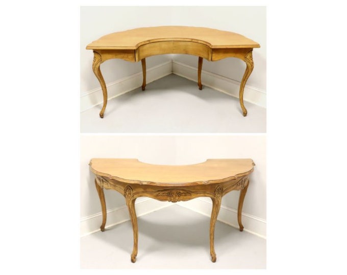 WELLESLEY GUILD Walnut French Country Serpentine Half Circle Writing