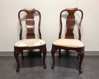 Solid Mahogany Queen Anne Dining Side Chairs - Pair C