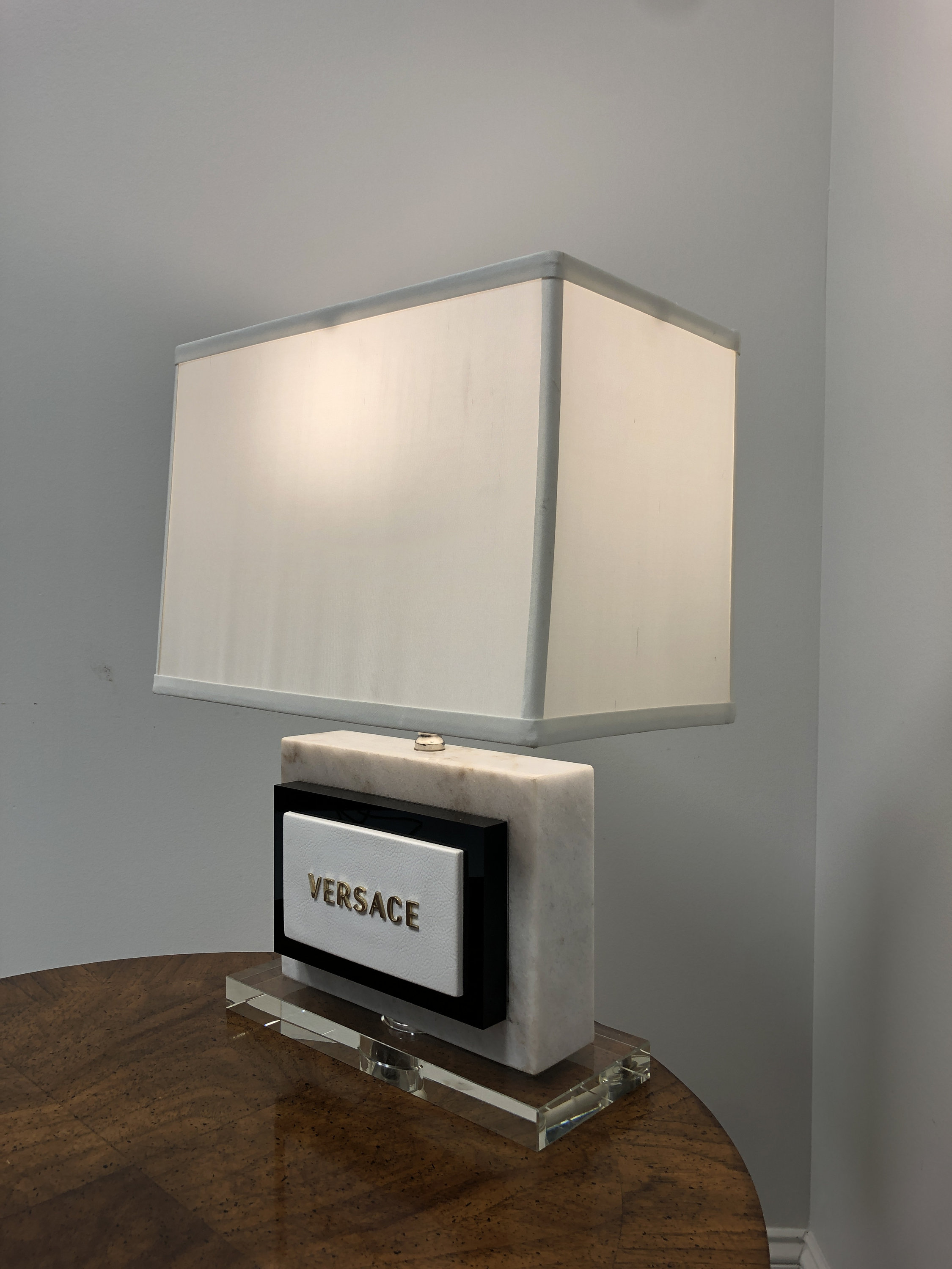 VERSACE Marble and Acrylic Table Lamp Etsy Australia