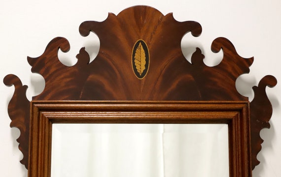 HEKMAN Crotch Mahogany Chippendale Beveled Wall Mirror -  Portugal