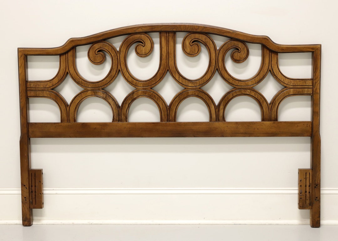 Mid 20th Century Pecan Spanish Style Full Size Headboard Etsy