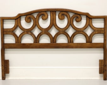 Mid 20th Century Pecan Spanish Style Full Size Headboard