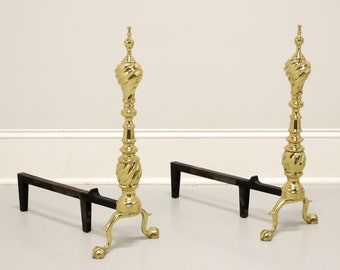 VIRGINIA METALCRAFTERS Middleton House Brass & Metal Traditional Fireplace Andirons - A