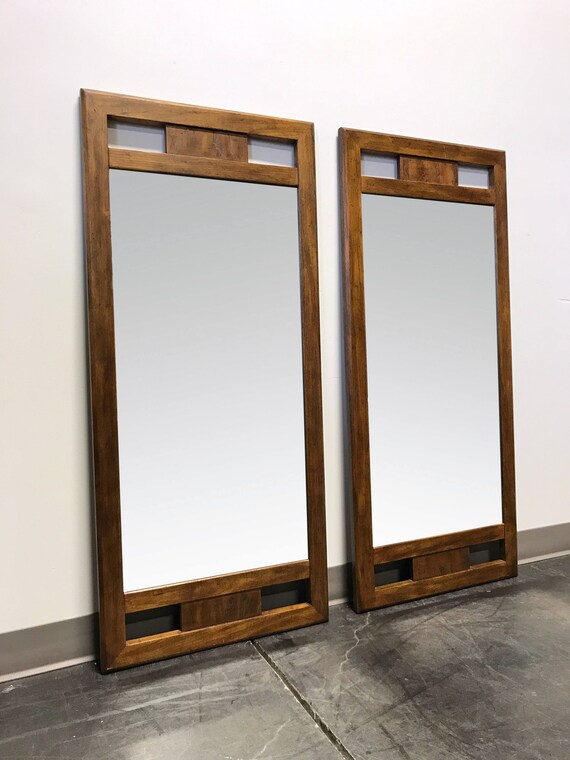 Drexel Heritage Woodbriar Pecan Campaign Style Mirrors Pair Image 0