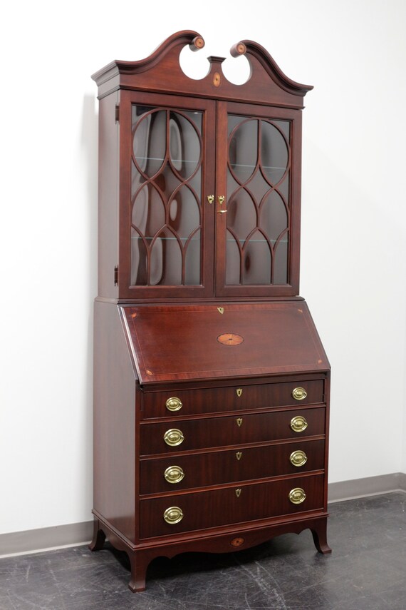 Traditional Georgian Style Mahogany Secretary Desk By Jasper Etsy