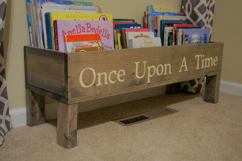 Bookshelf Baby Nursery Bookcase Book Bin Kids Storage Etsy