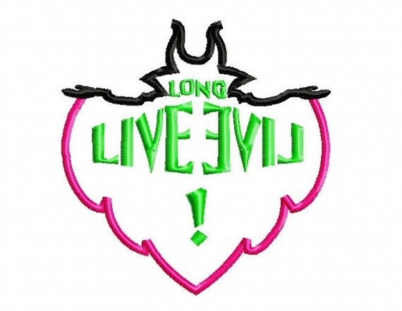 Disney Descendants Mal Long Live Evil Symbol Applique | Etsy